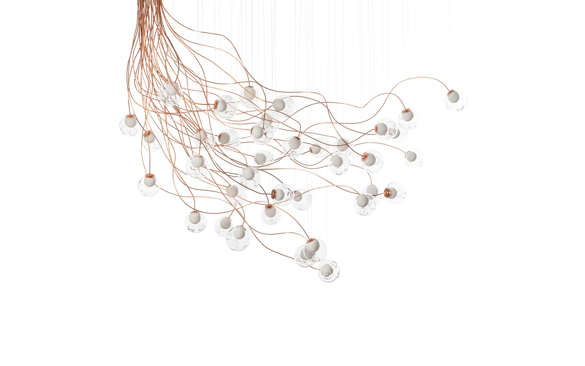 28 Copper chandelier - sculptural cable - Image 14