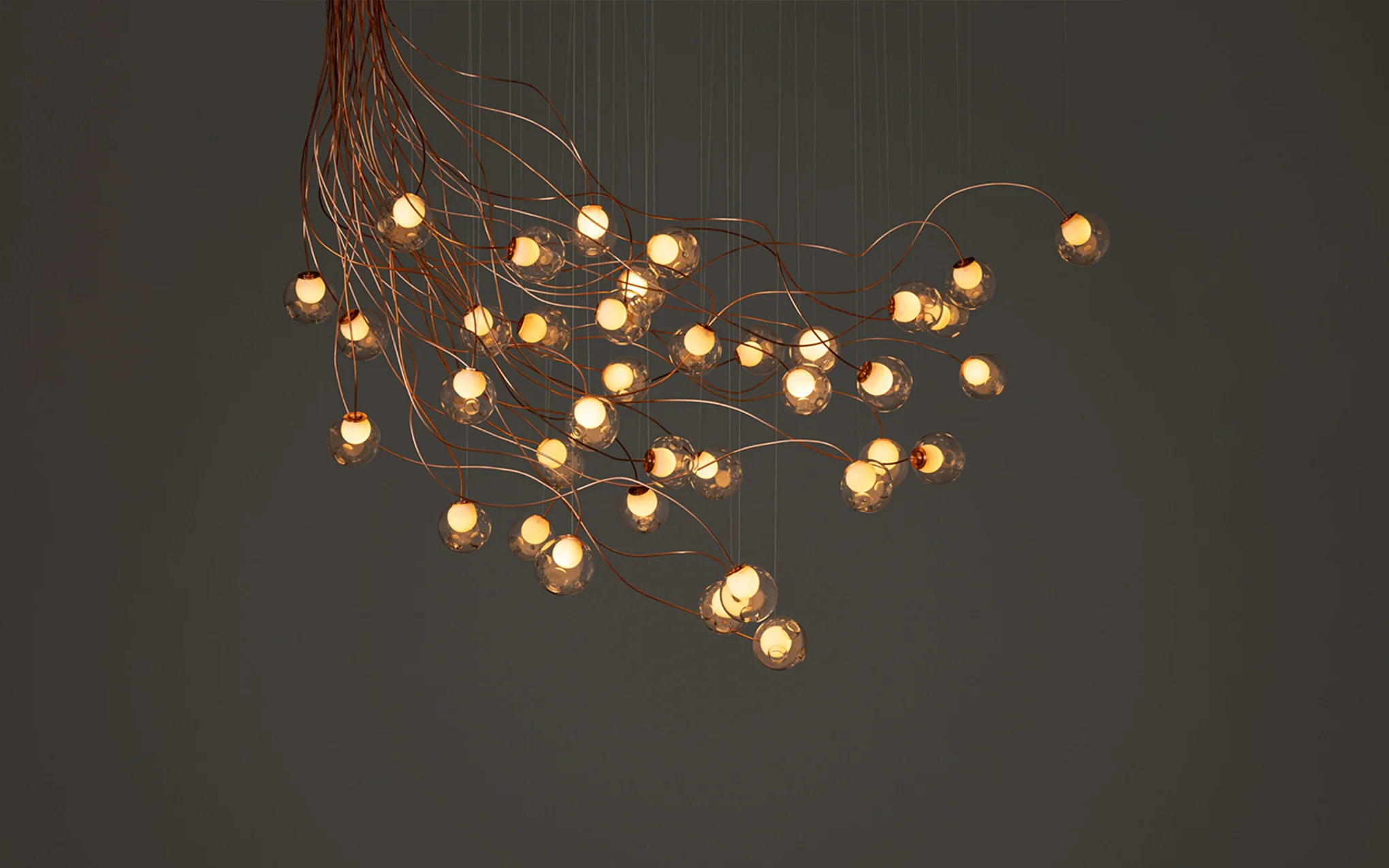 28 Copper chandelier - sculptural cable - Image 15