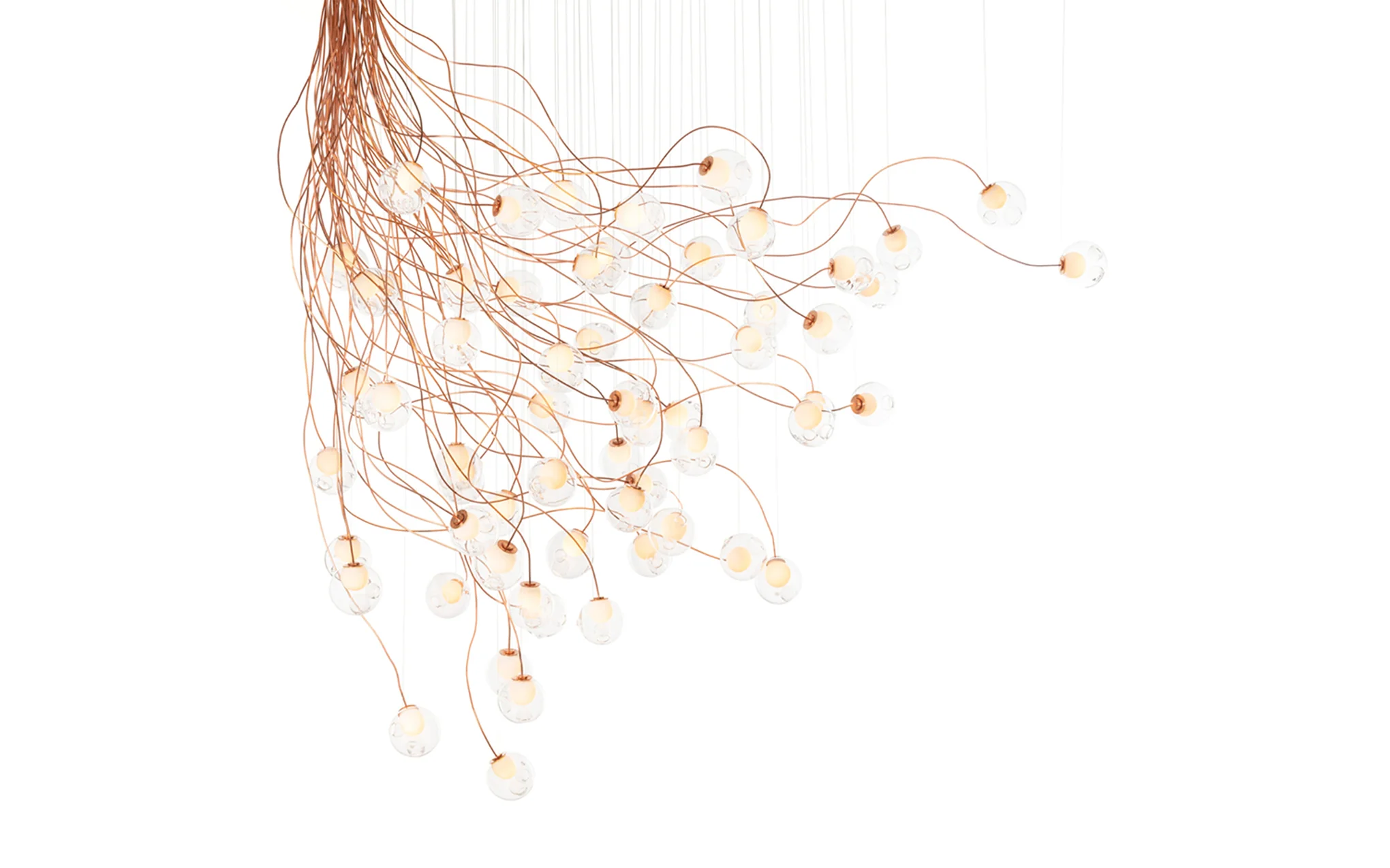 28 Copper chandelier - sculptural cable - Image 16