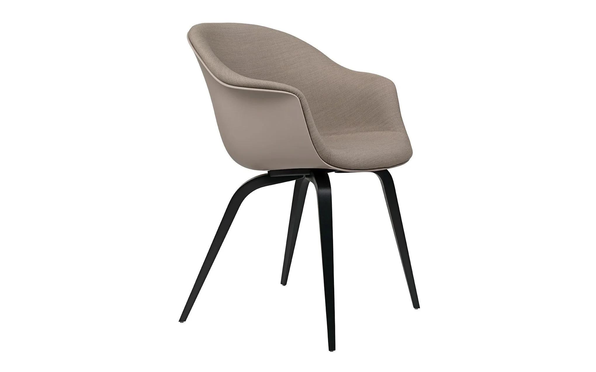 Bat dining chair - front upholstered with wood base