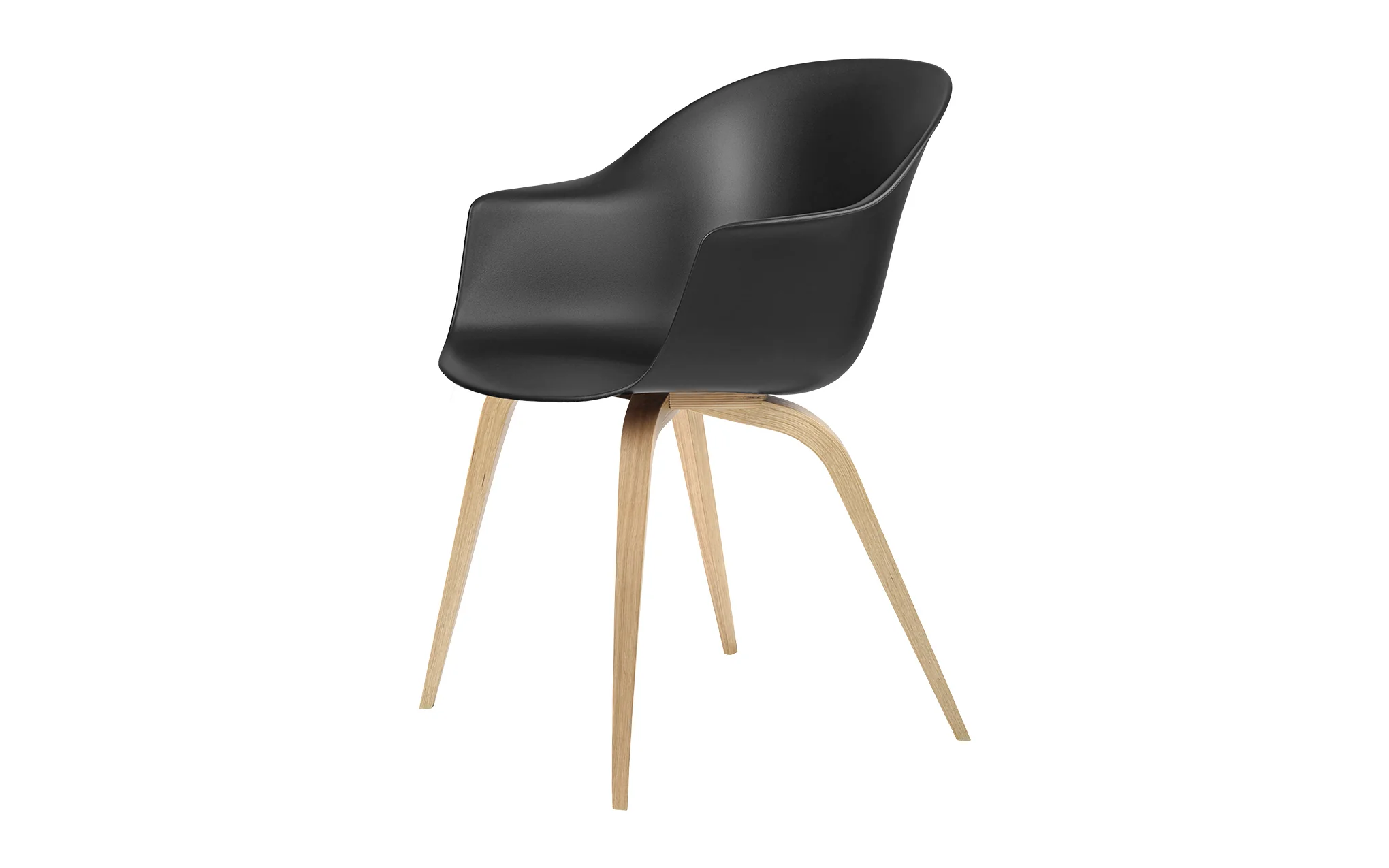 Bat dining chair - un-upholstered with wood base - Image 7