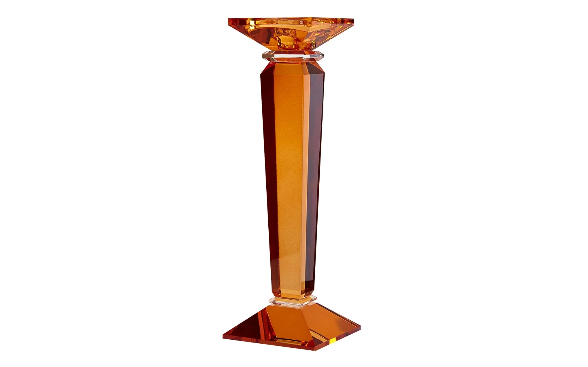 Crystal candle holder - amber