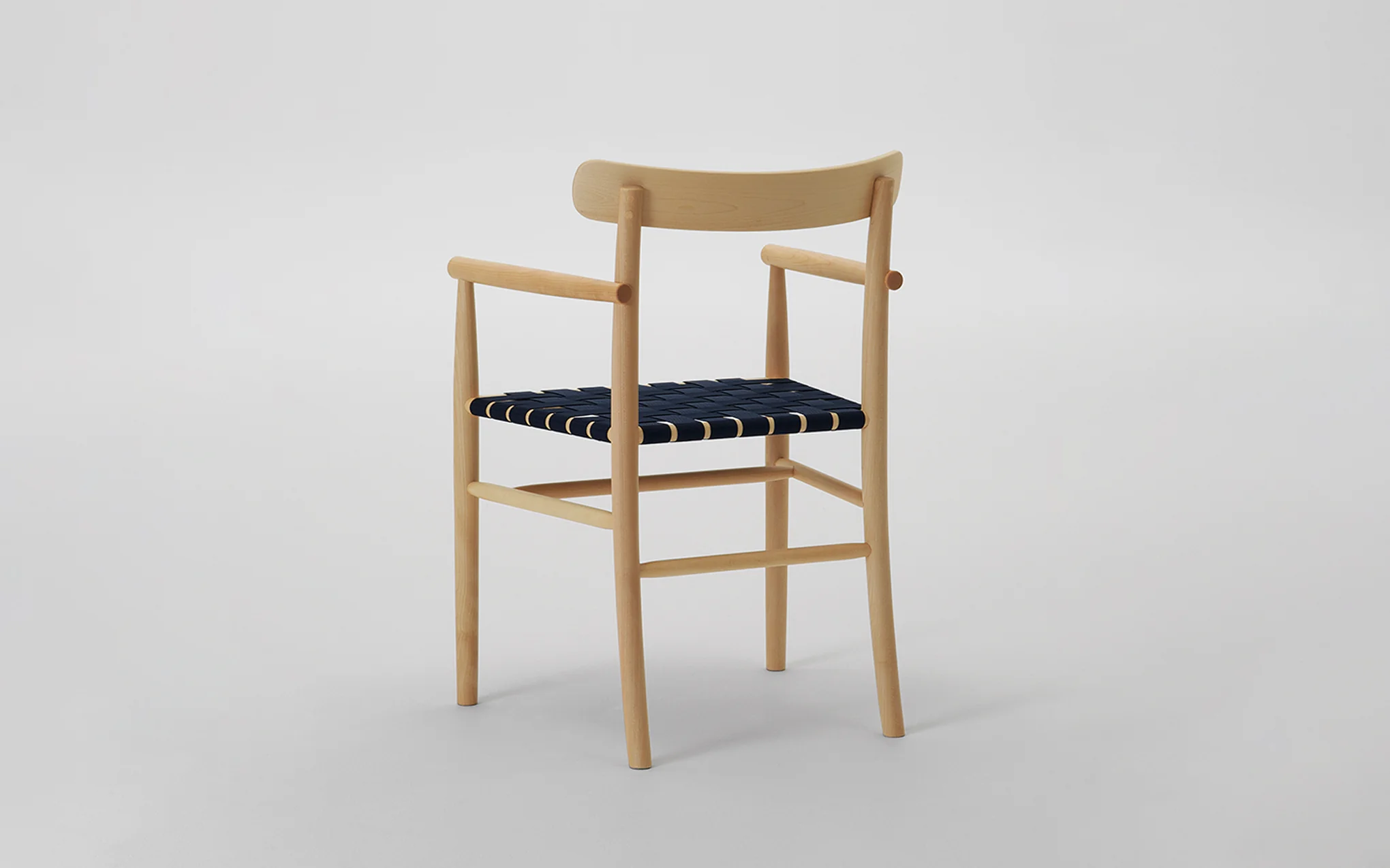 Lightwood armchair - webbed seat - Image 3