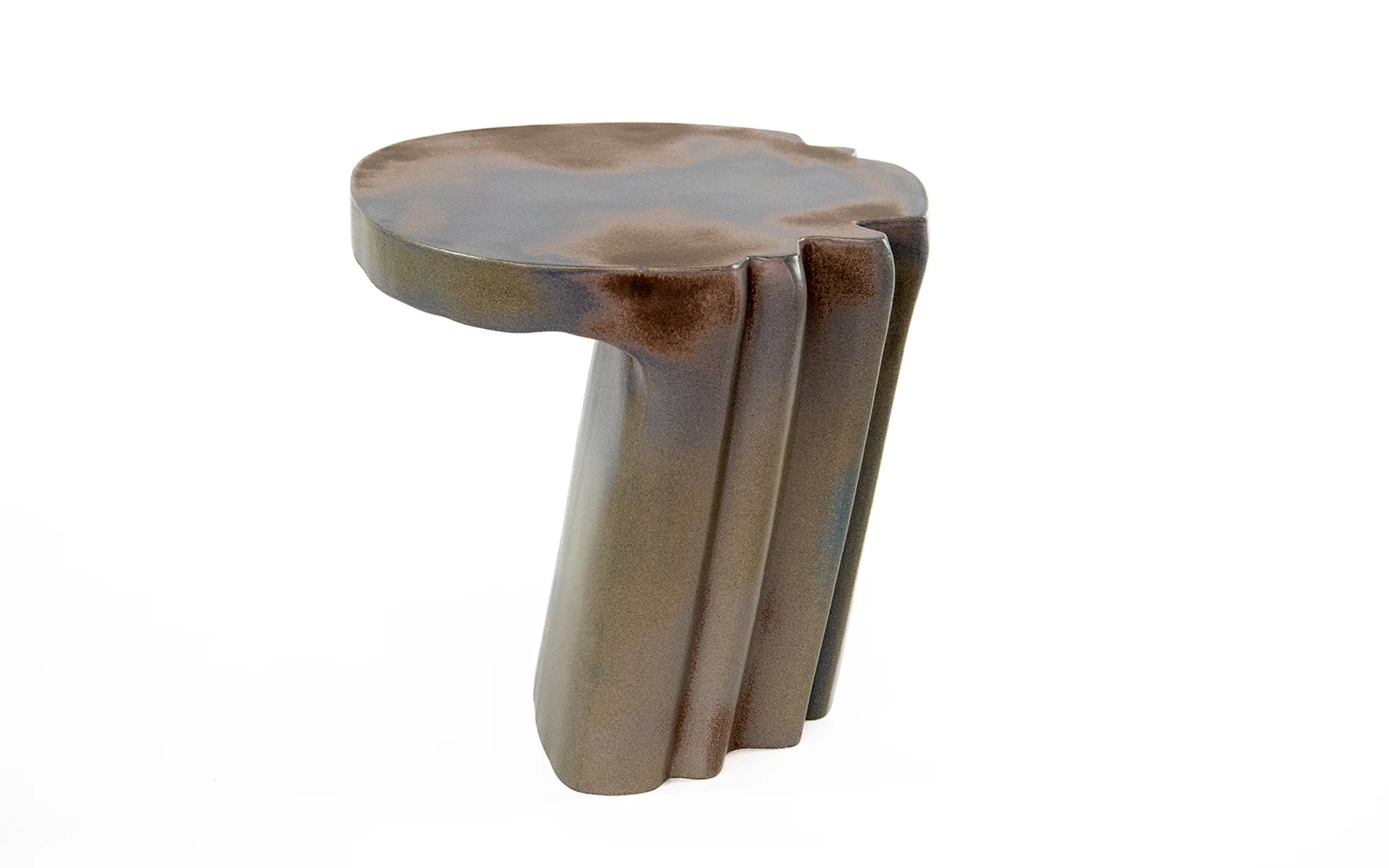 Liquid round side table - navy glaze - Image 2