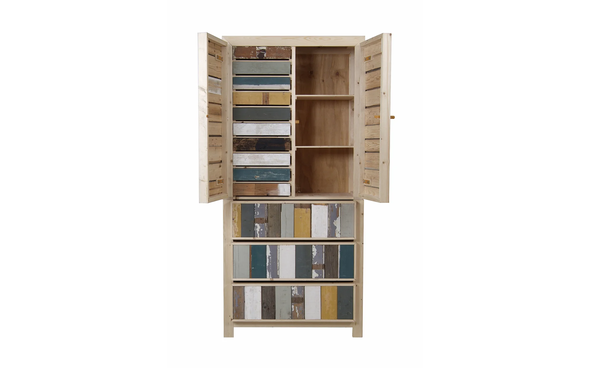Classic cupboard in Scrapwood - unlacquered - Image 7