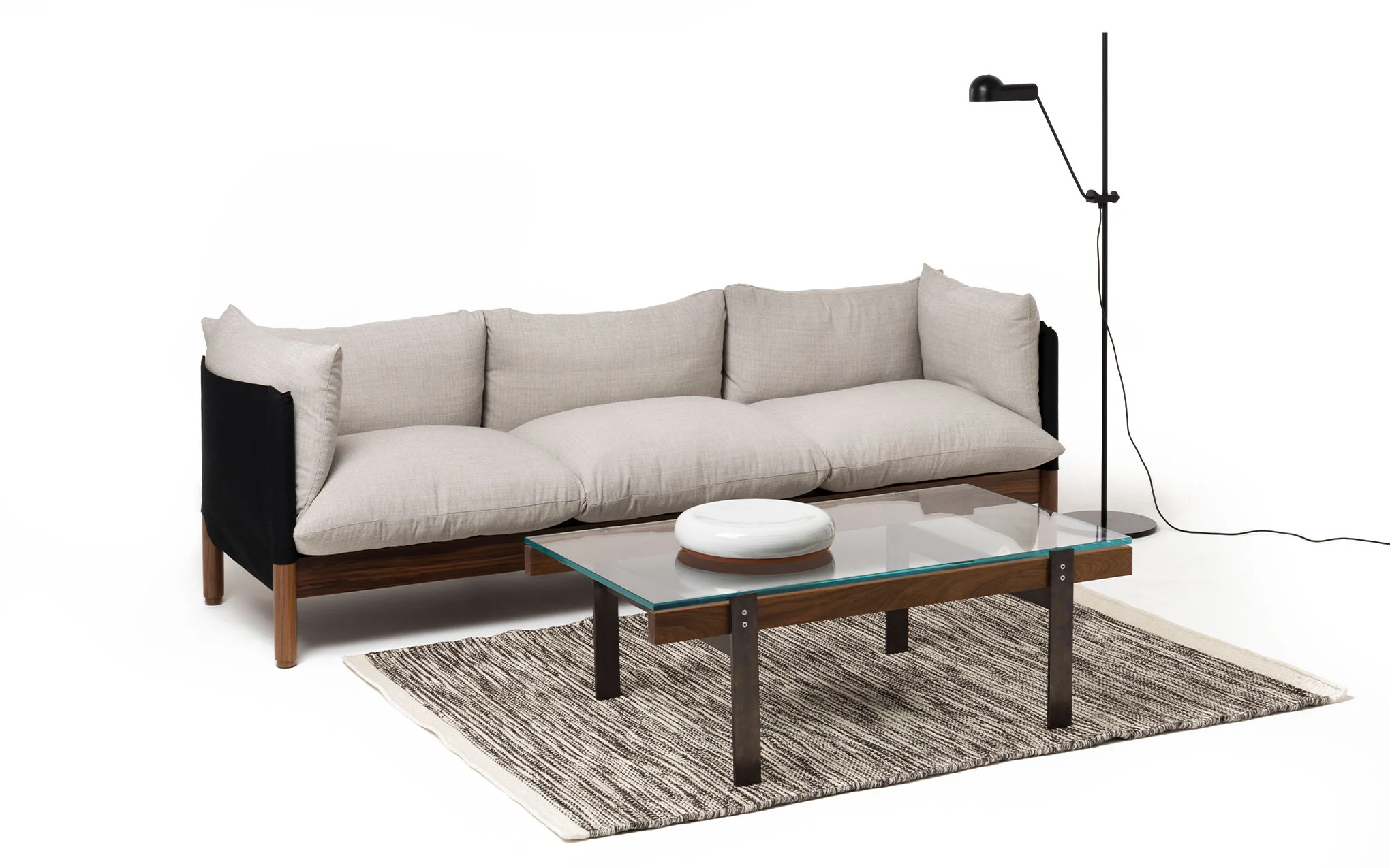 Tepee three seat sofa - oak, black sling - Image 54