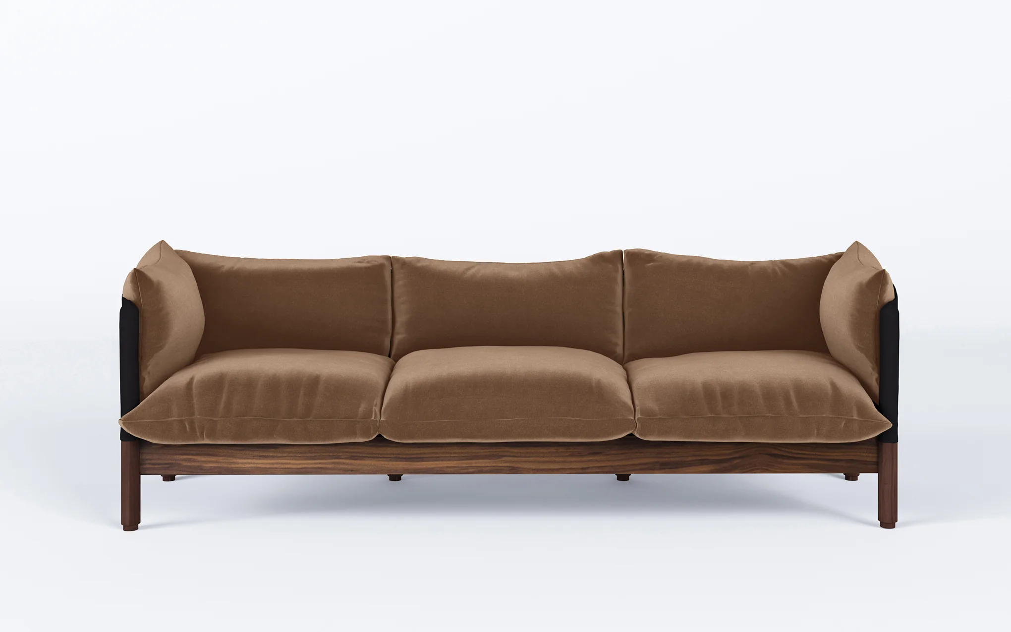Tepee three seat sofa - walnut, black sling - Image 39
