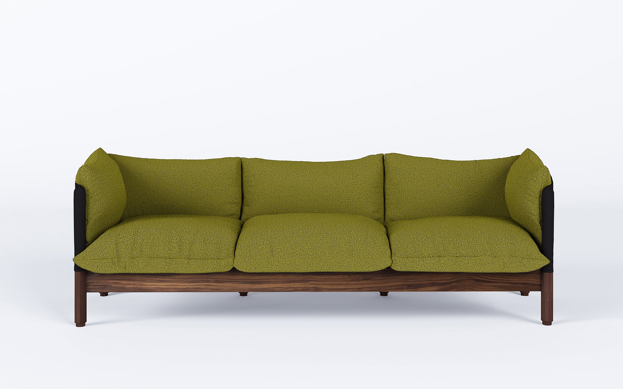 Tepee three seat sofa - walnut, black sling - Image 7