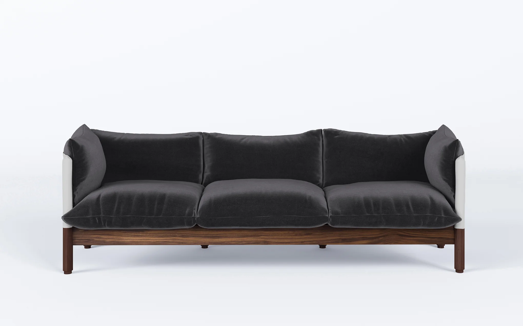 Tepee three seat sofa - walnut, white sling - Image 14