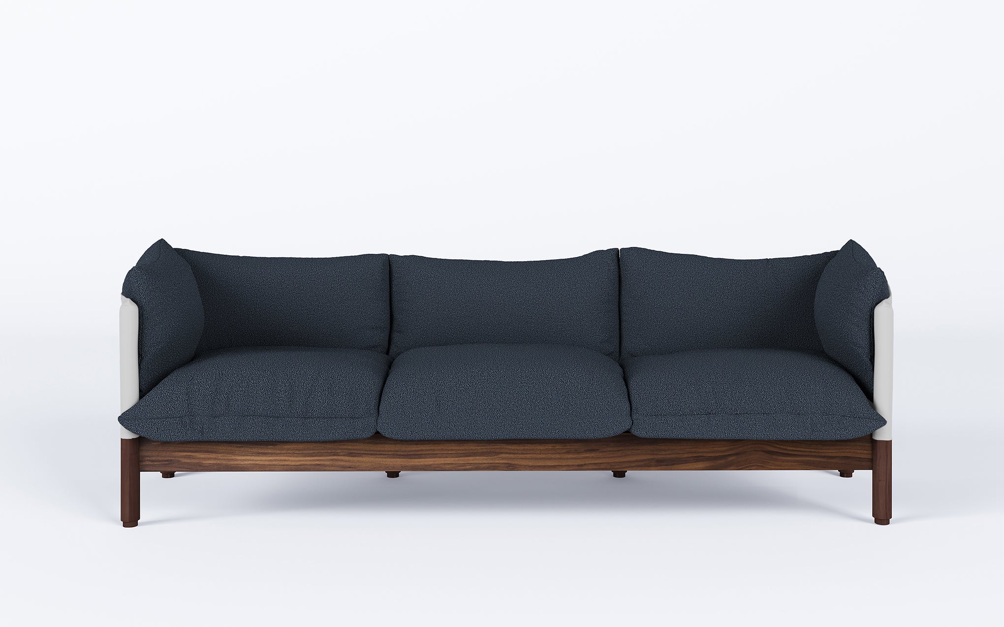 Tepee three seat sofa - walnut, white sling - Image 16