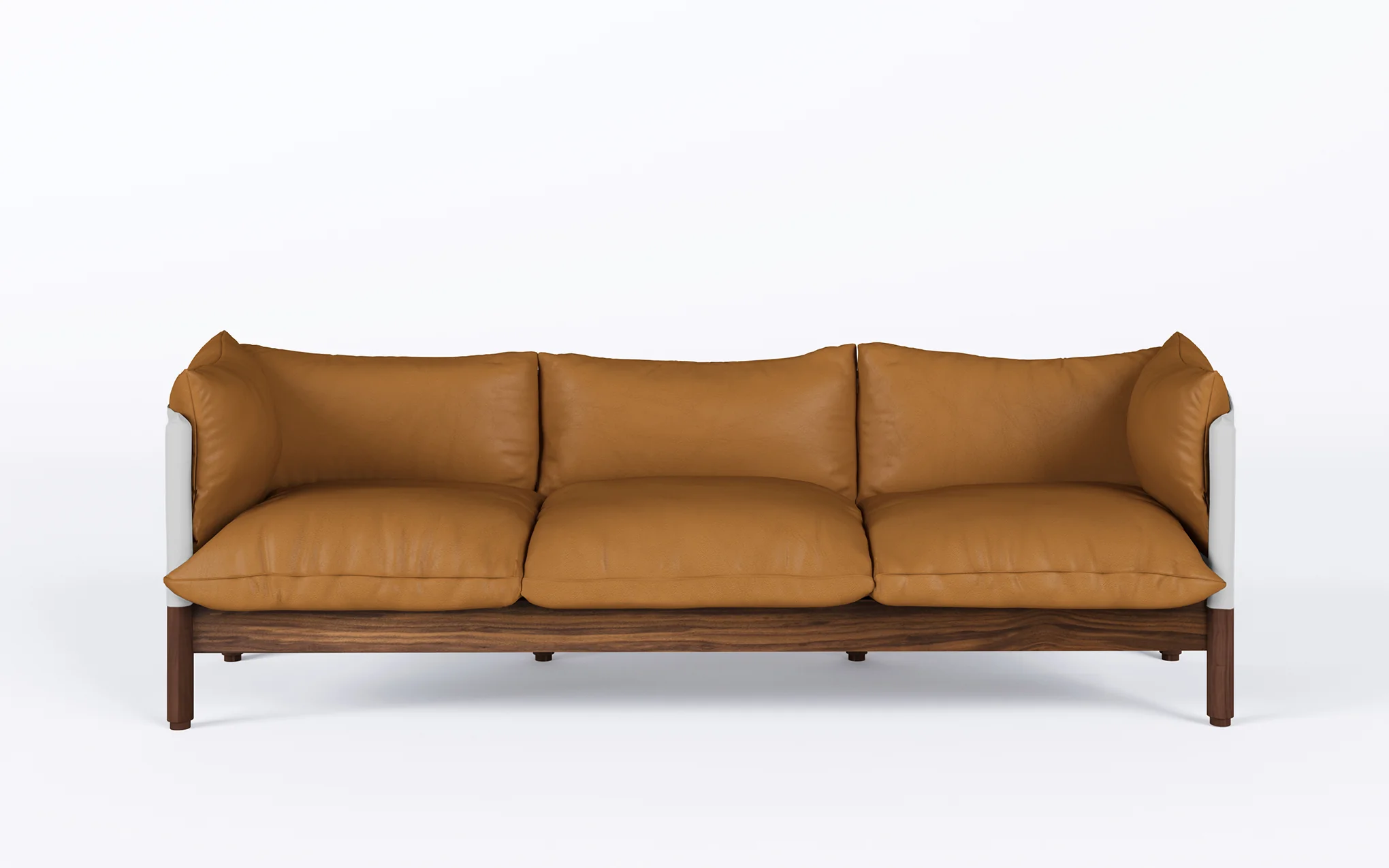 Tepee three seat sofa - walnut, white sling - Image 19