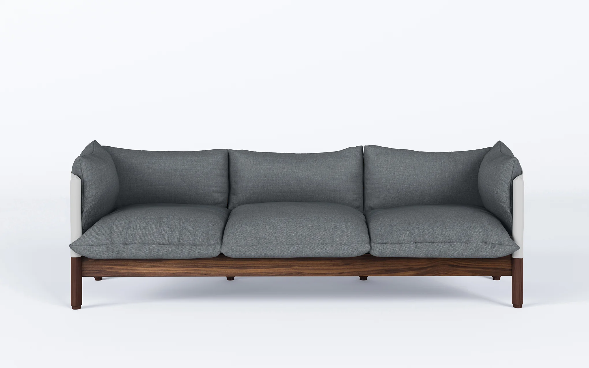 Tepee three seat sofa - walnut, white sling - Image 29