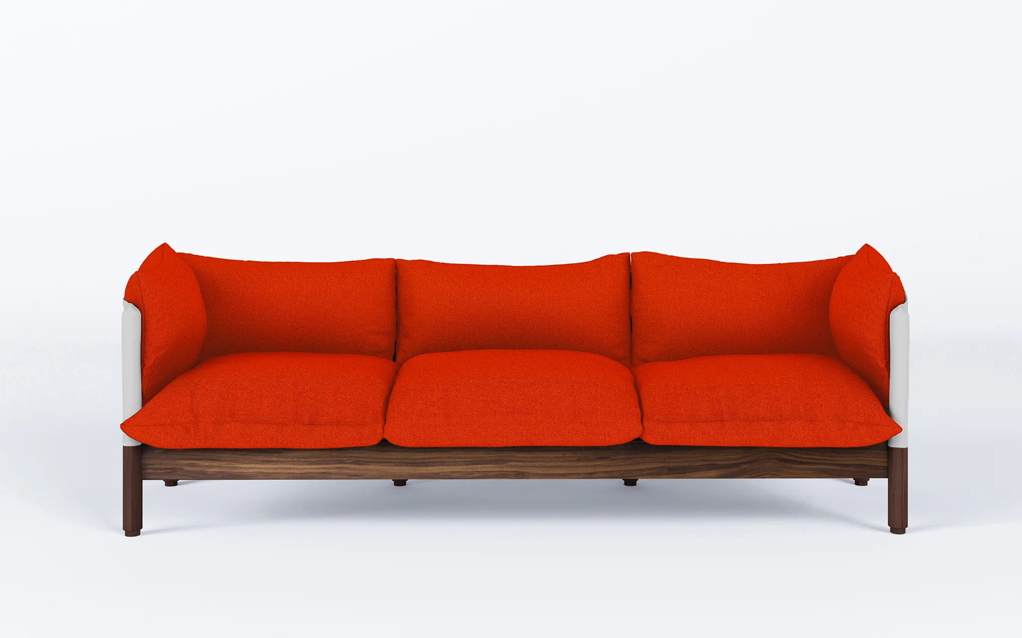 Tepee three seat sofa - walnut, white sling - Image 33