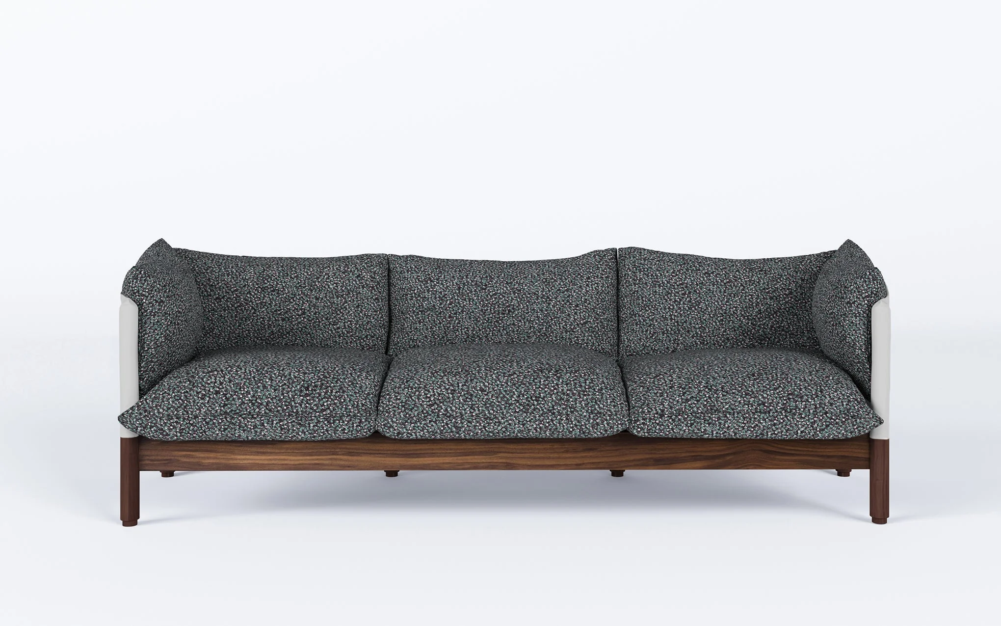 Tepee three seat sofa - walnut, white sling - Image 35