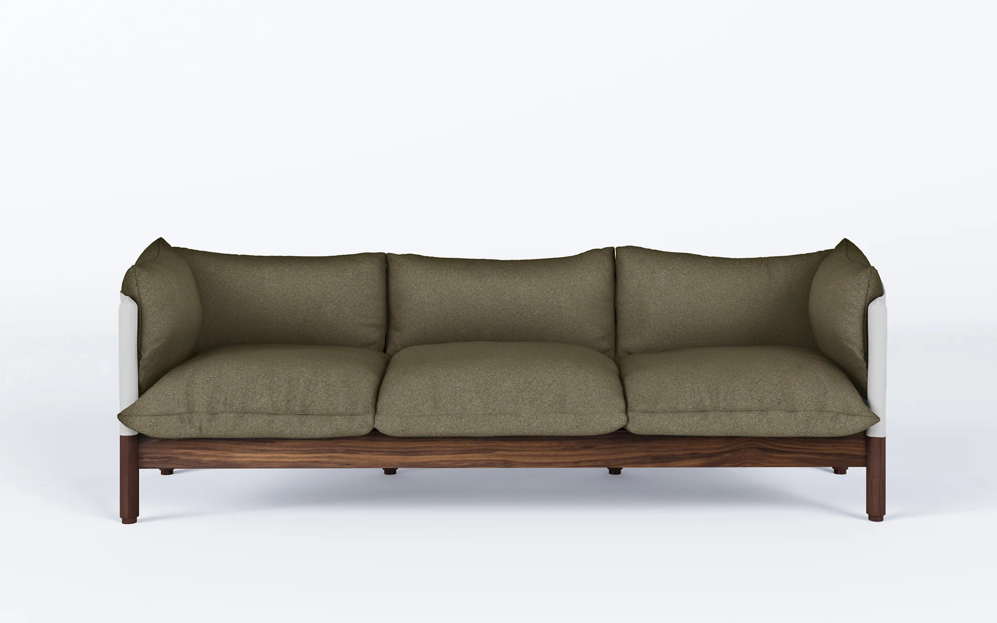 Tepee three seat sofa - walnut, white sling - Image 40