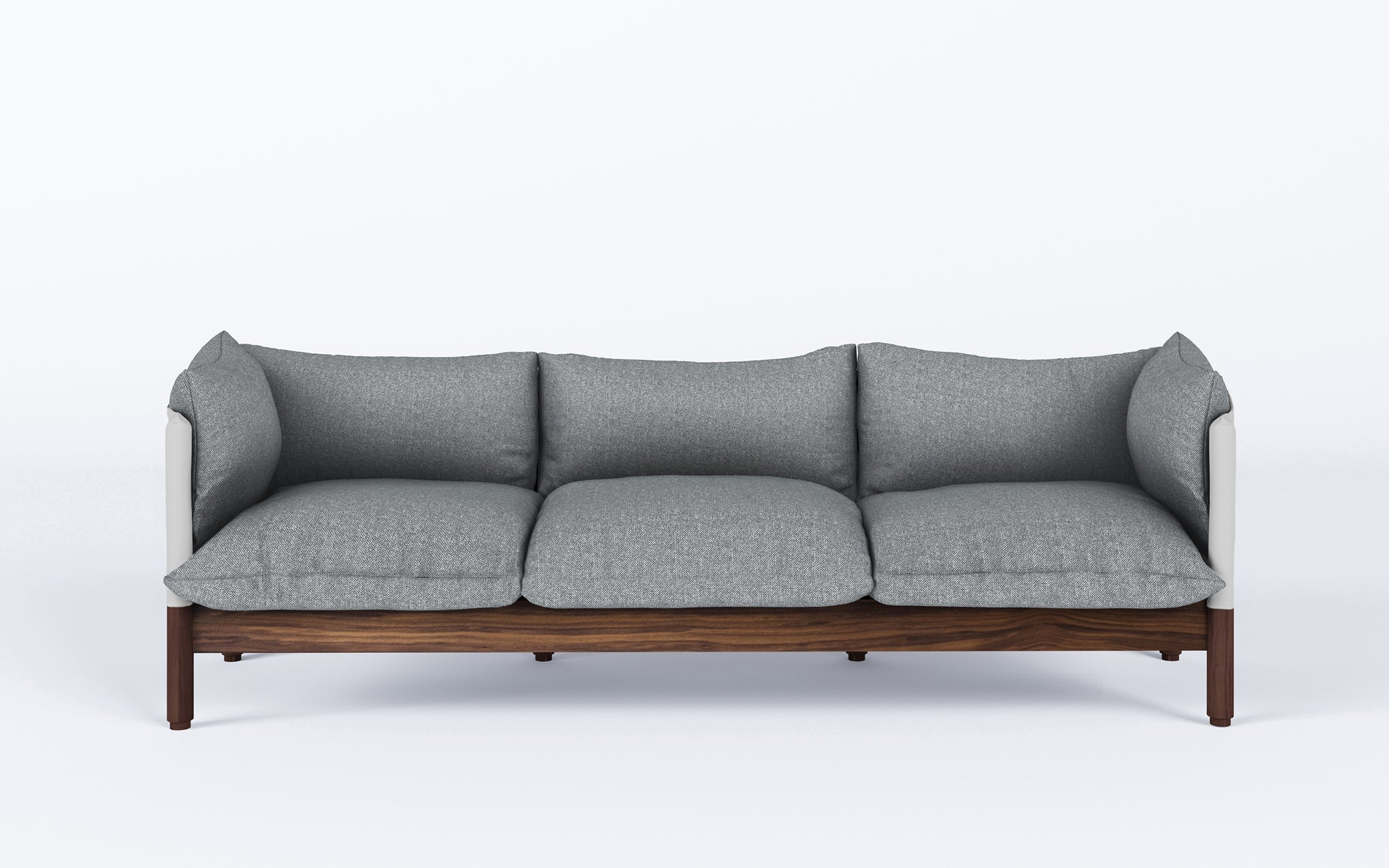 Tepee three seat sofa - walnut, white sling - Image 43