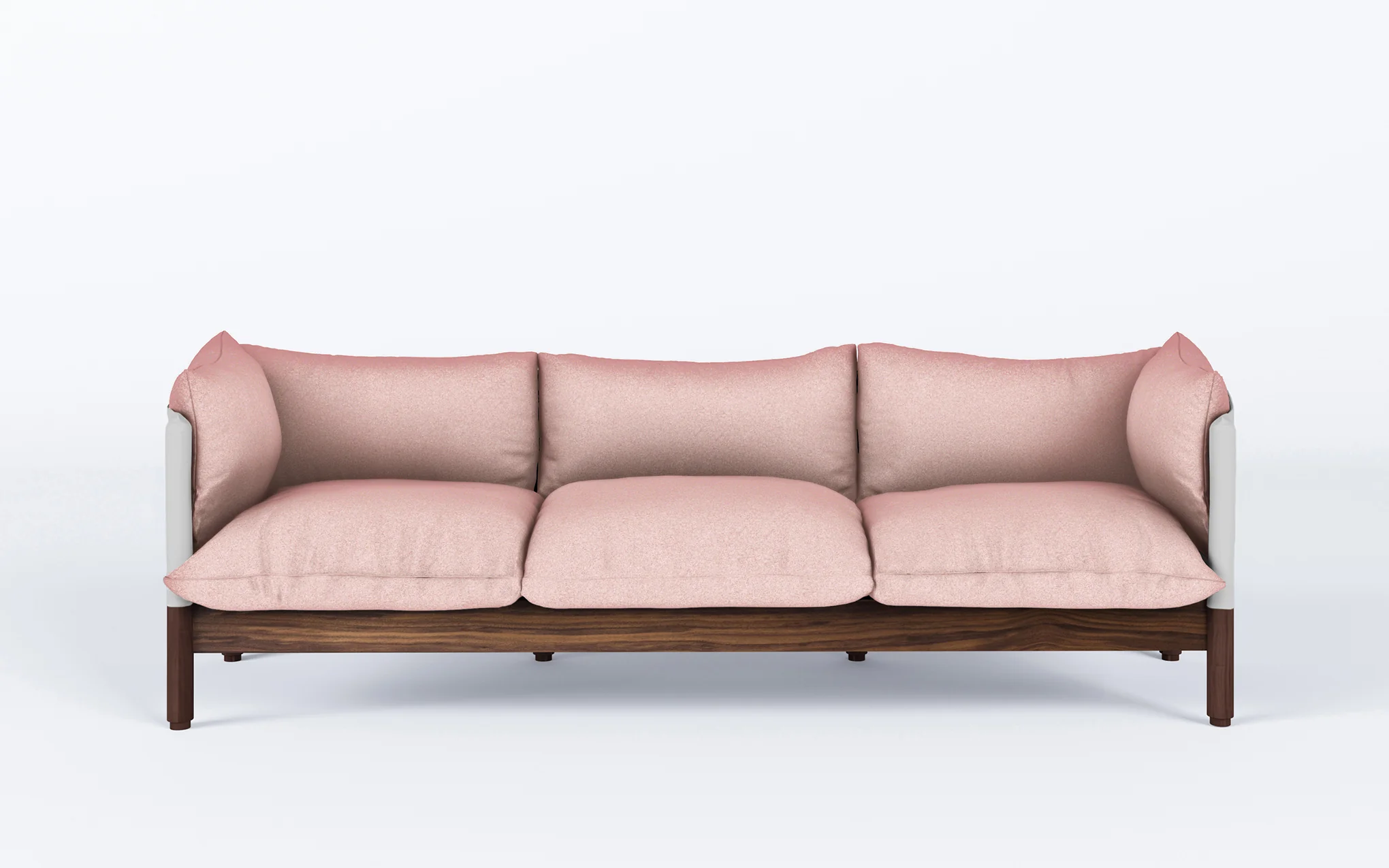 Tepee three seat sofa - walnut, white sling - Image 44