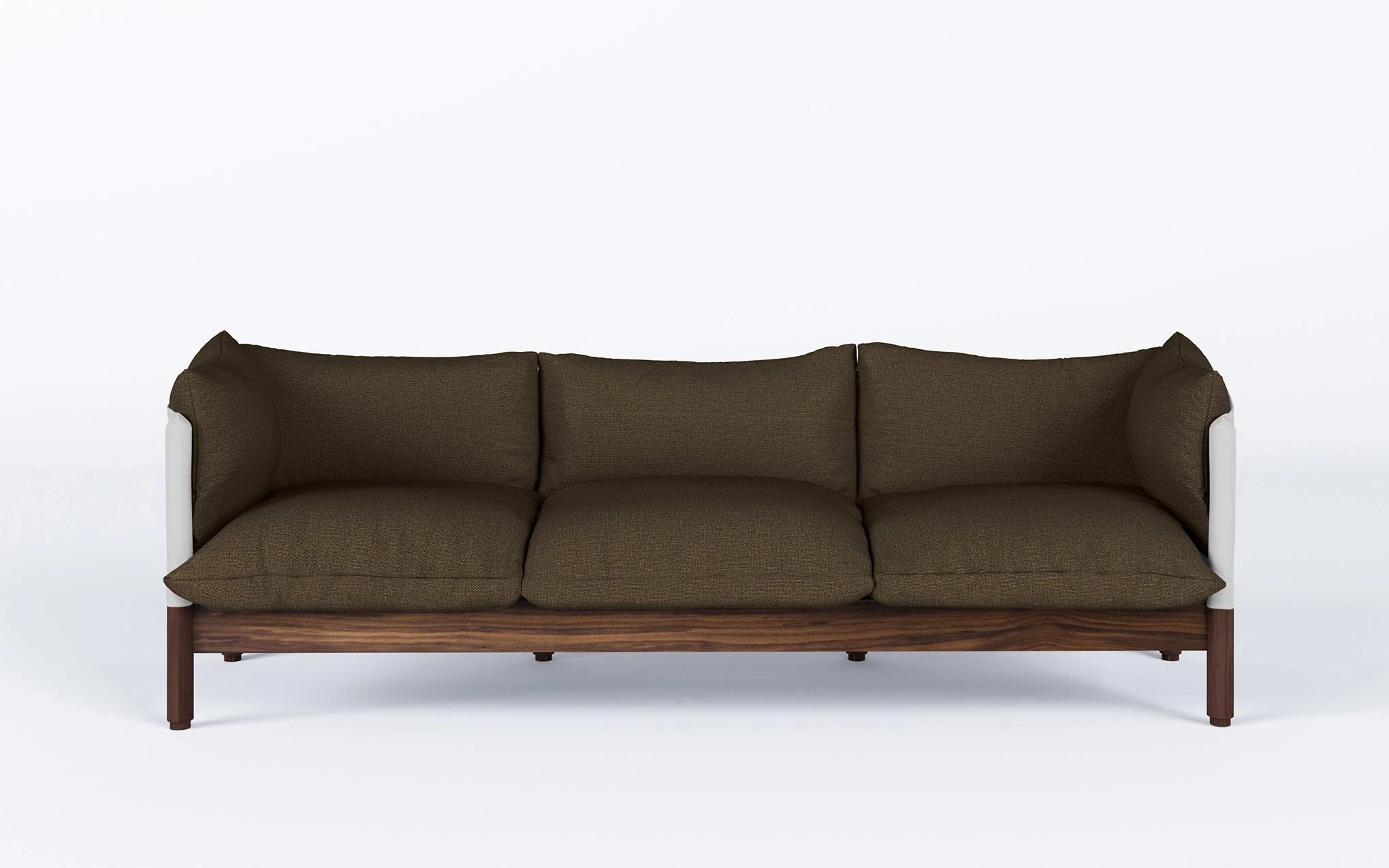 Tepee three seat sofa - walnut, white sling - Image 47