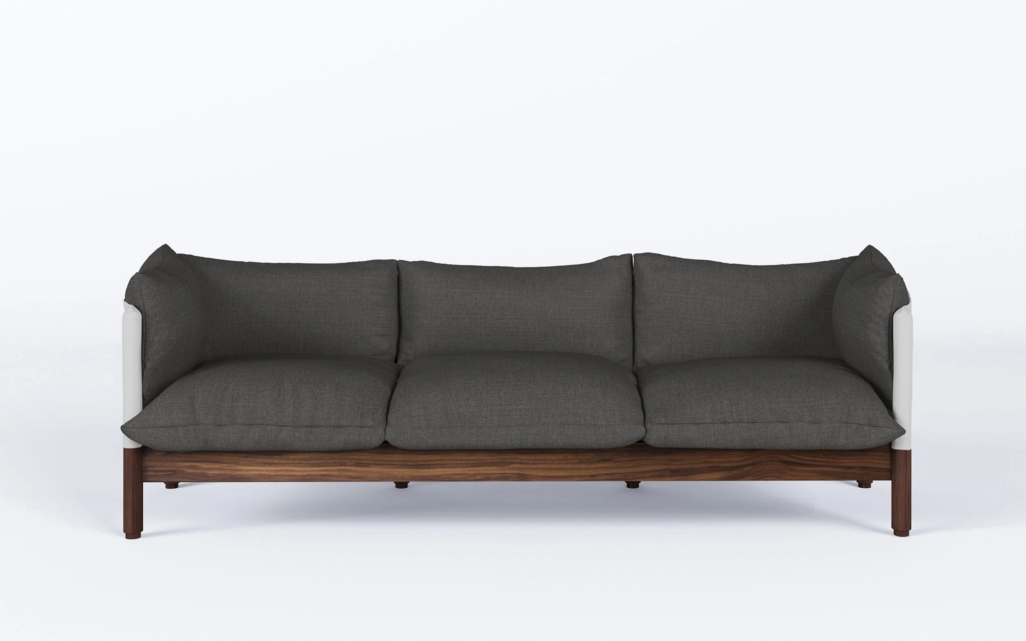 Tepee three seat sofa - walnut, white sling - Image 55