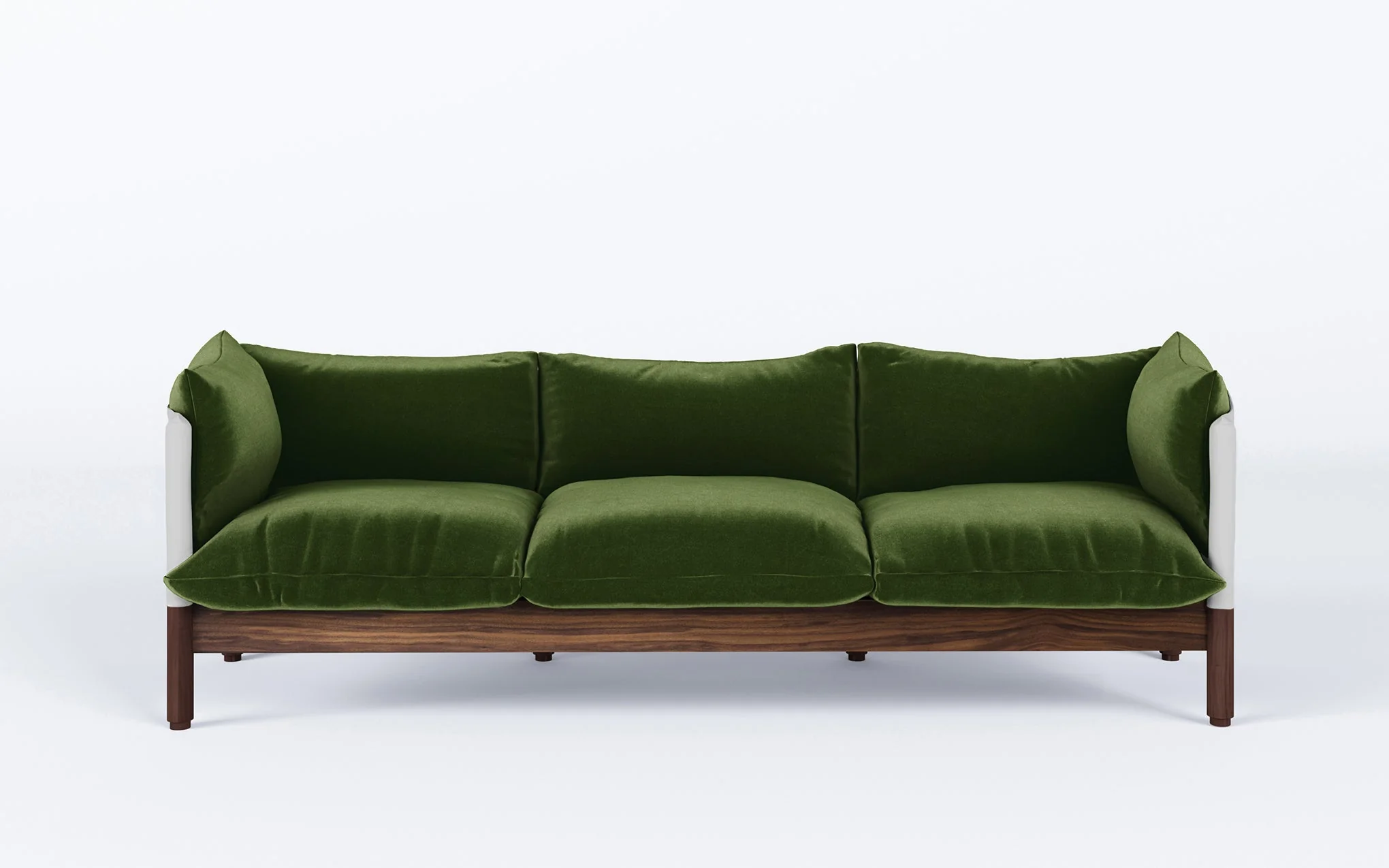 Tepee three seat sofa - walnut, white sling - Image 59