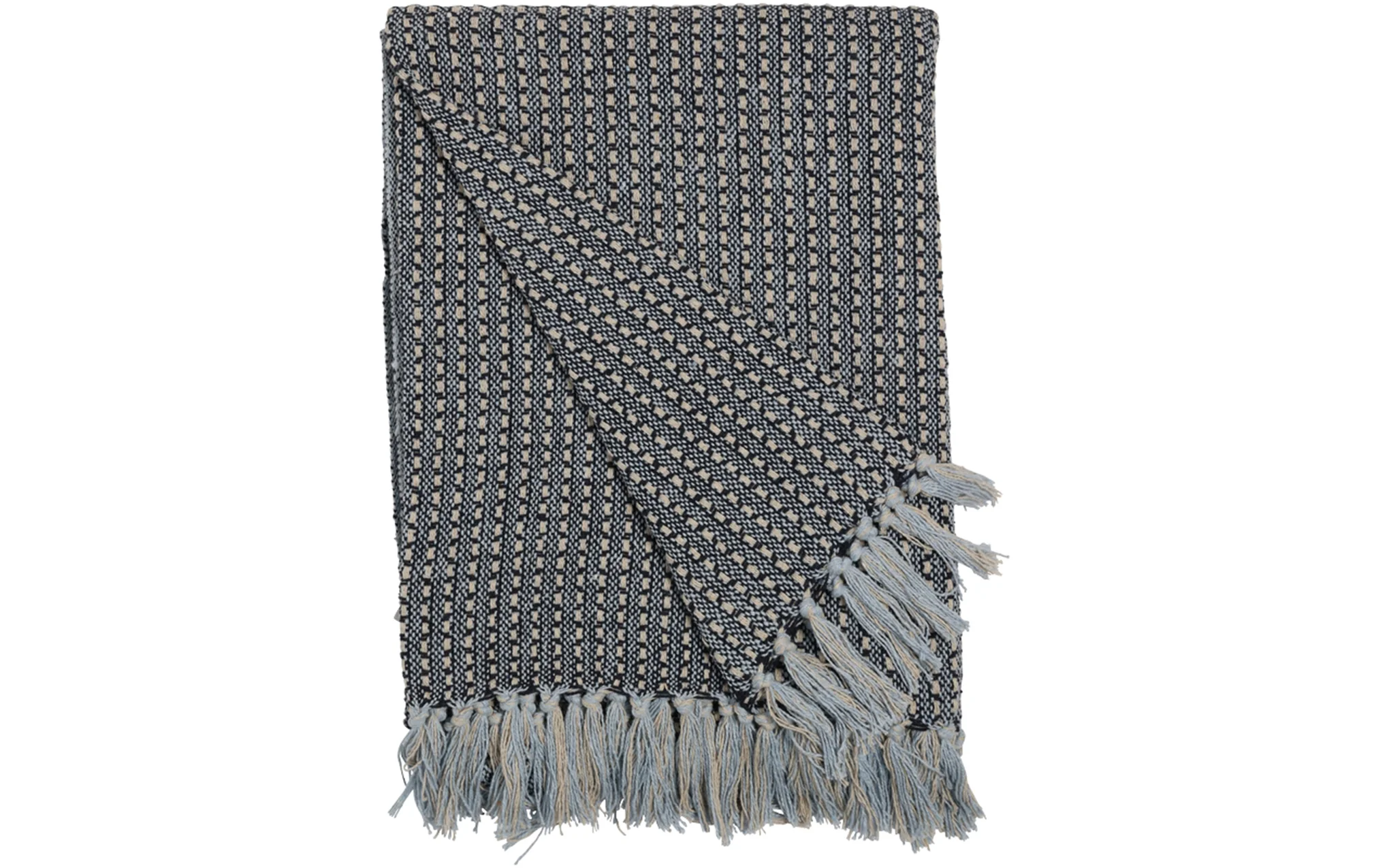 Throw - navy & light blue